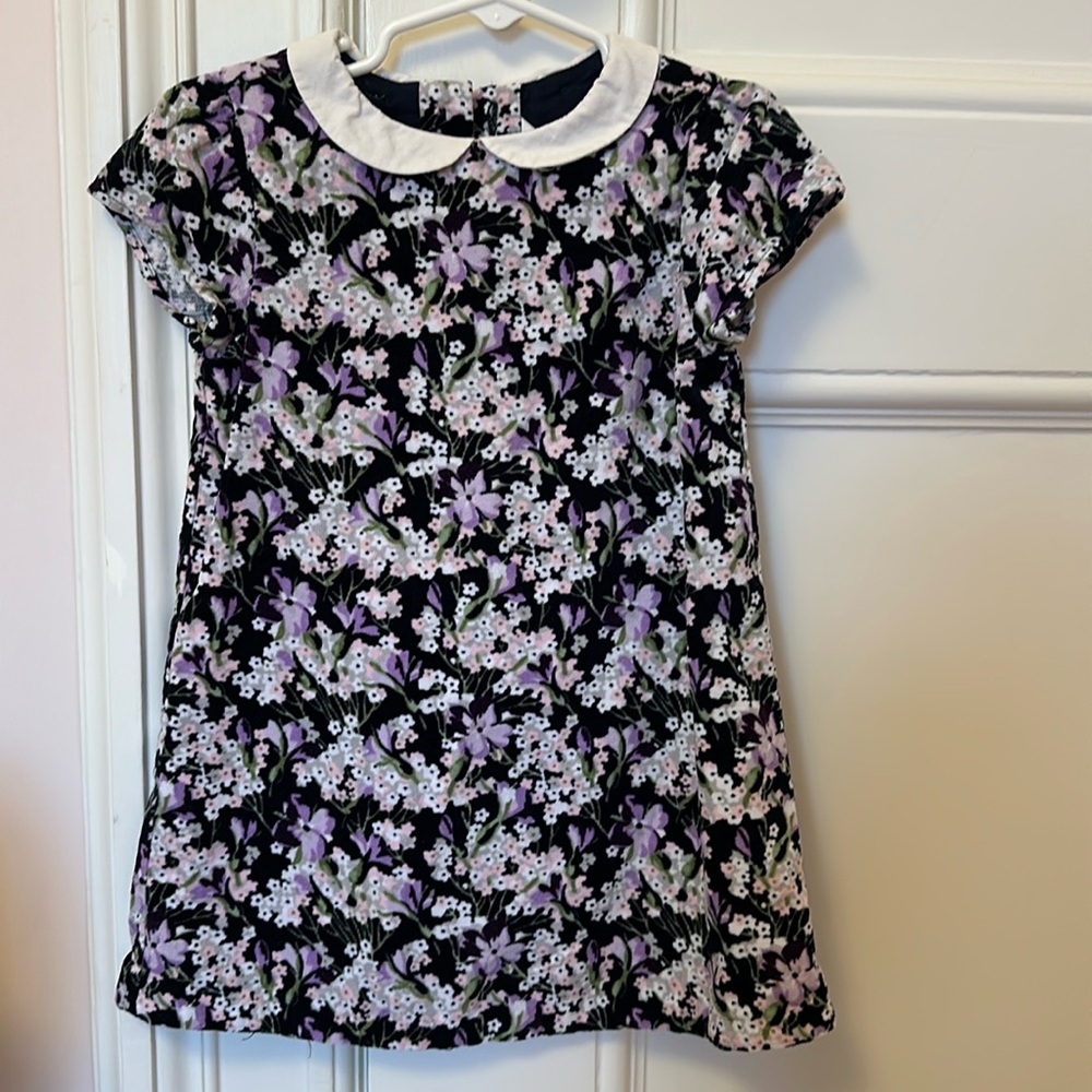 Jamie & Jack purple, pink and navy floral corduroy dress - size 3